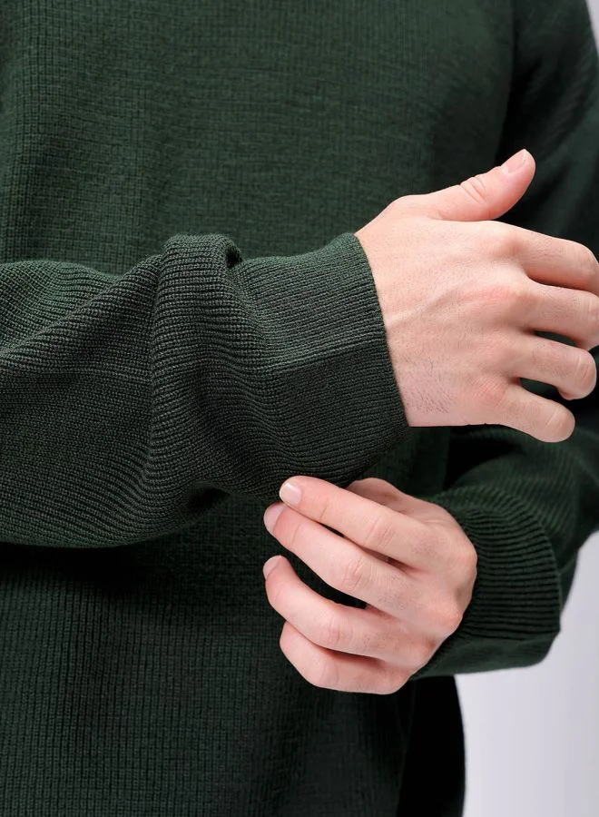 The Indian Garage Co Men Oversized Solid Crew Neck Sweater