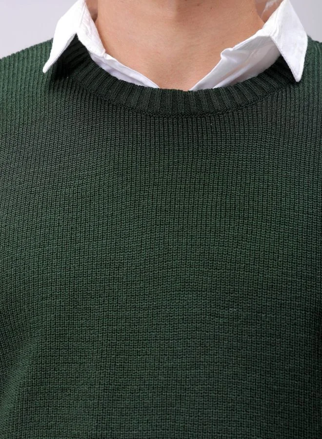 The Indian Garage Co Men Oversized Solid Crew Neck Sweater