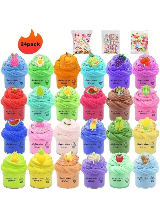 A box with 9 different colors。Butter Slime Fluffy Slimes Plasticine Making Kids Toy Putty Snail Toy Kids Slime Cream Cloud Plasticine Gifts Toys for Children - Image 1