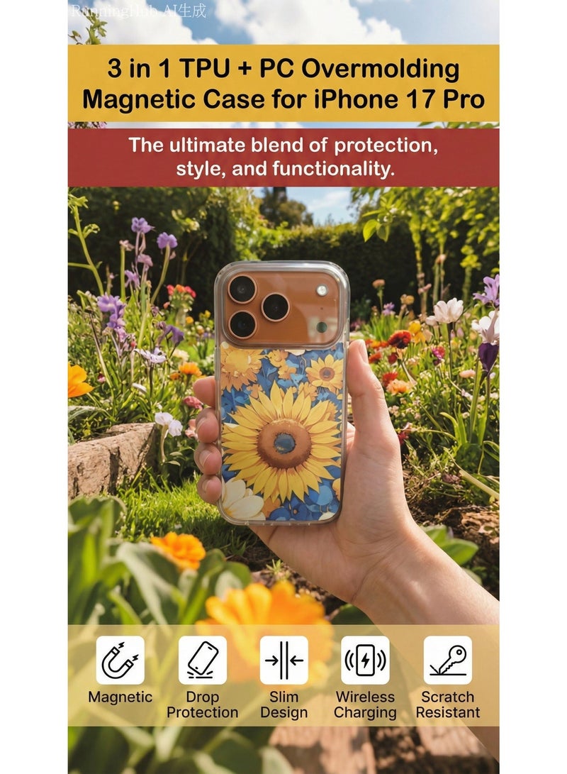 ThangCore •	Iphone17-Pro 3 in 1 TPU + PC Overmolding Magnetic Creative Design Phone Case - Image 1