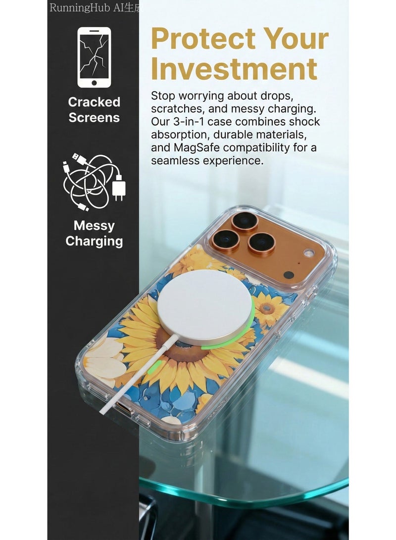 ThangCore •	Iphone17-Pro 3 in 1 TPU + PC Overmolding Magnetic Creative Design Phone Case - Image 4