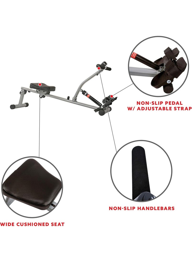 Marshal Fitness Compact Hydraulic Rowing Machine, Low Impact Rower with 12 Adjustable Resistance Level, Cardio Exercise Equipment for Home - Image 3