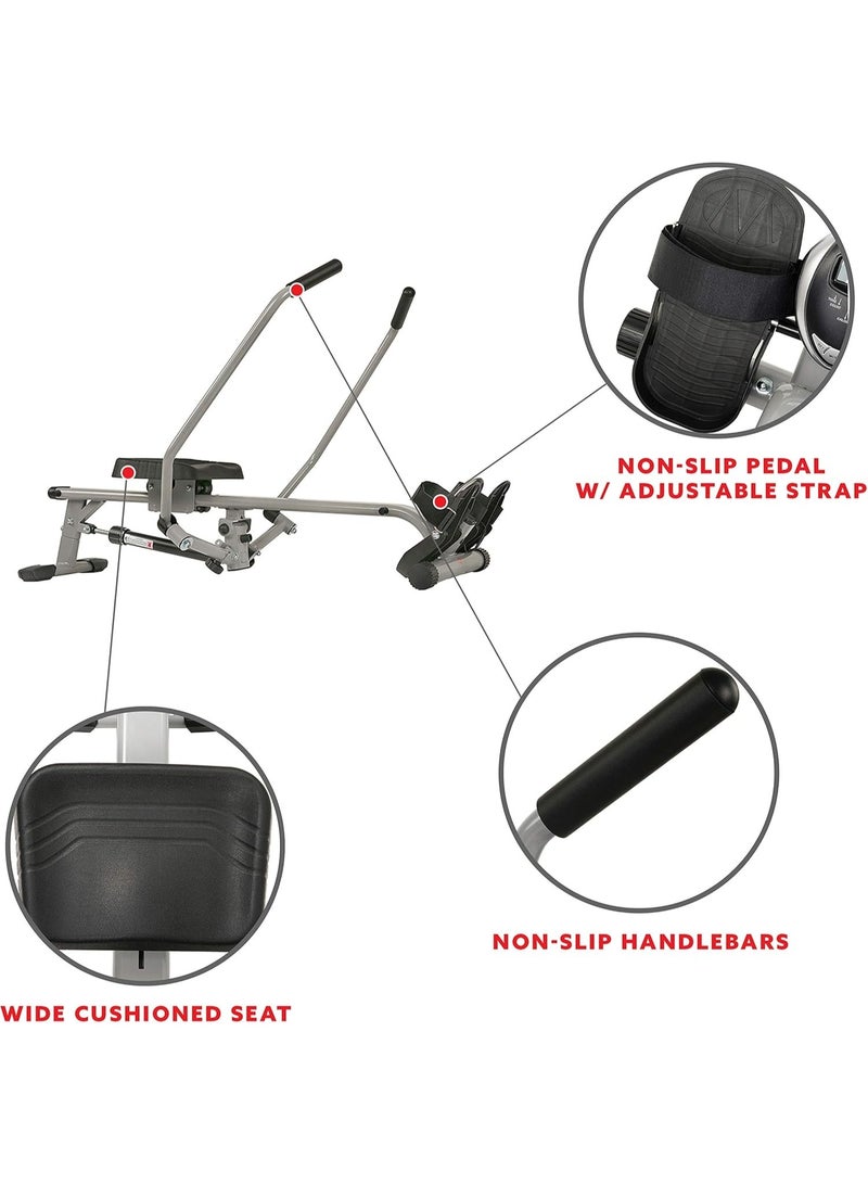 Marshal Fitness Compact Hydraulic Rowing Machine, Low Impact Rower with 12 Adjustable Resistance Level, Cardio Exercise Equipment for Home - Image 4