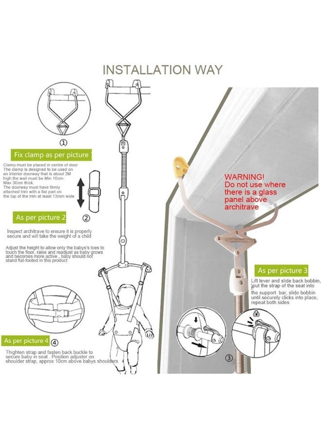 HI SUYI Baby Door Jumpers and Bouncers Exerciser Set with Door Clamp Adjustable Strap for Toddler Infant 6-24 Months CPC & CE Certified - Image 5