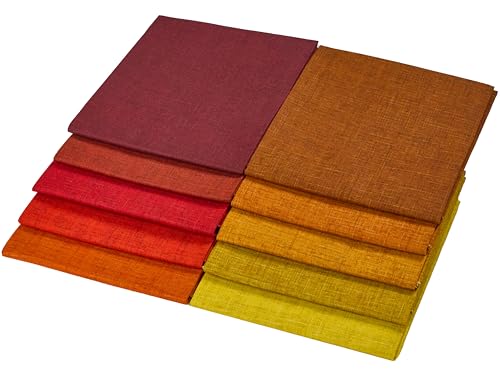 Craftido - 11 Options Solids with Tweed Tonals - Assorted Color Cotton Quilting Fabric Bundles 10pcs Fat Quarters 18"x21" - Medium Weight 5.2oz - for Quilting, Sewing and Crafts - Autumn Hues - Image 3