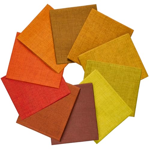 Craftido - 11 Options Solids with Tweed Tonals - Assorted Color Cotton Quilting Fabric Bundles 10pcs Fat Quarters 18"x21" - Medium Weight 5.2oz - for Quilting, Sewing and Crafts - Autumn Hues - Image 2