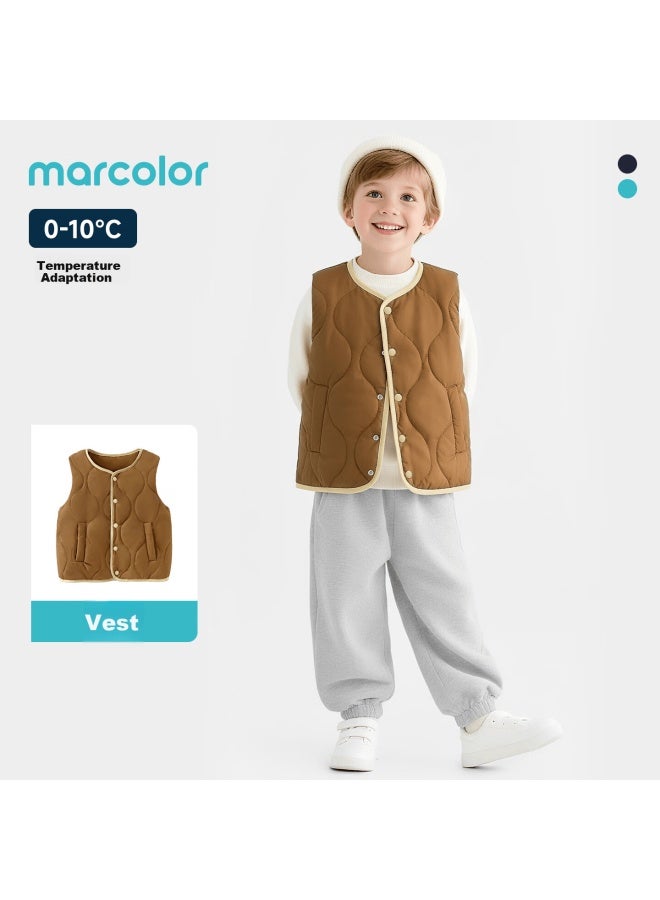 Marcolor Winter Baby Toddler Cotton Vest Warm Soft Outerwear Coffee Color 110