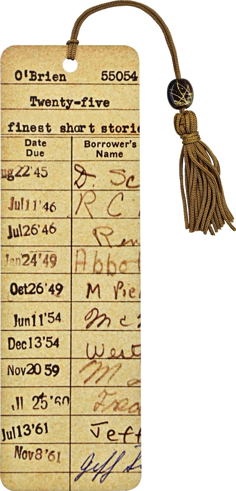 Peter Pauper Press Vintage Library Card Beaded Bookmark - Image 3