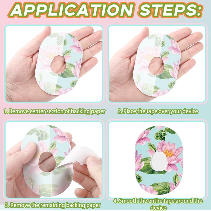Panelee 25 Pcs Adhesive Patch Compatible with Dexcom Sweatproof Colorful Floral Variety Pre Cut Adhesive Tape, Glucose Monitor Protection (G7) - Image 3