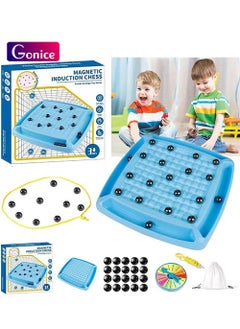 Gonice Chess Game Set with Punishment Wheel Portable Strategy Table Game with 20 Rocks Fun Chess Board Family Games Multiplayer Game with Storage Bag for Kids Adult  - Image 1