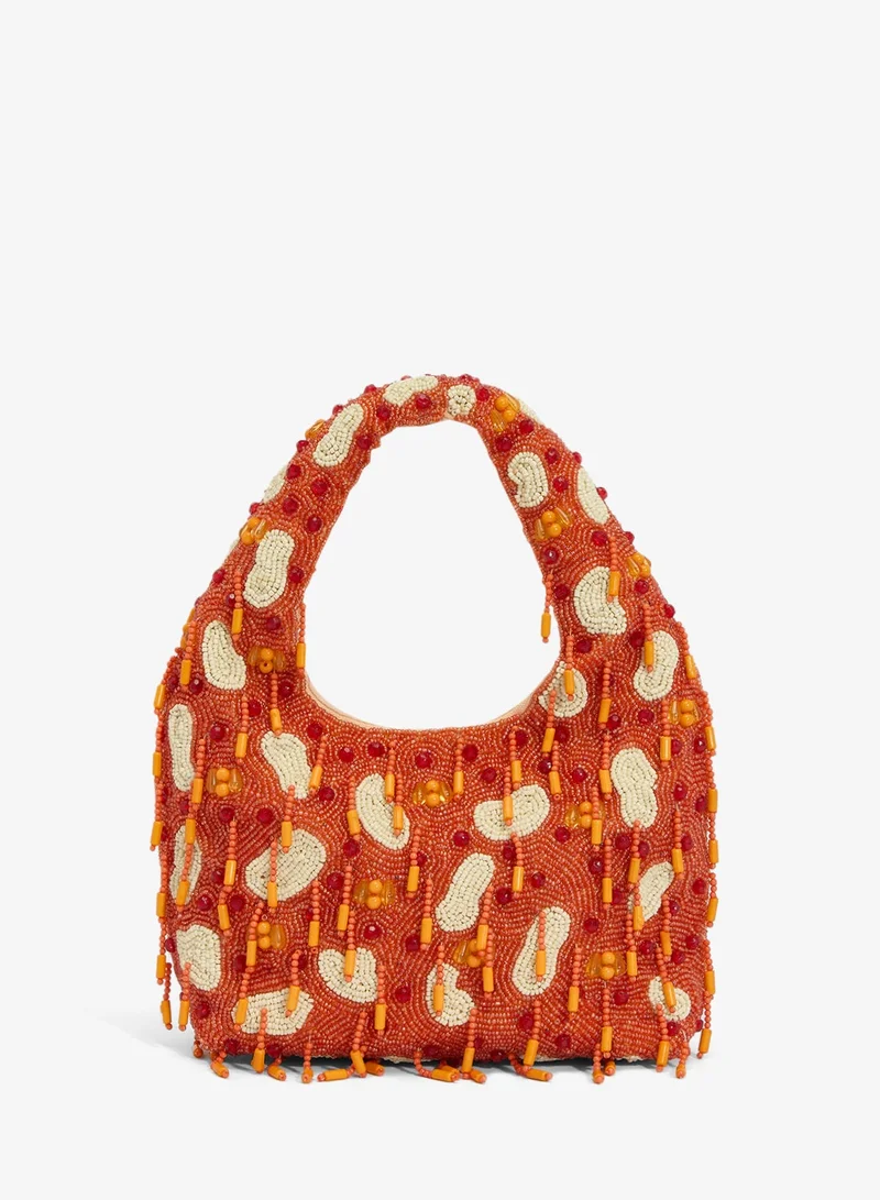 Namshi X Embroidered Beaded Tassle Detail Clutch