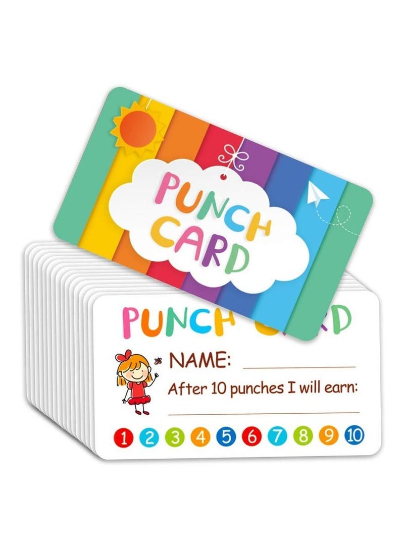 KASTWAVE Punch Card, 100pcs Reward Incentive Card for Teacher, Behavior Chart for Kids, Homeschool Classroom Supplies for Motivation  - Image 1