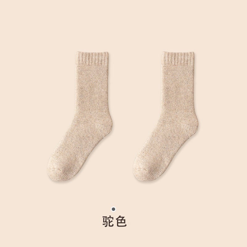 Wool Mid-Calf Socks for Women and Men – Fleece-Lined Thick Plush Casual Socks - Image 1
