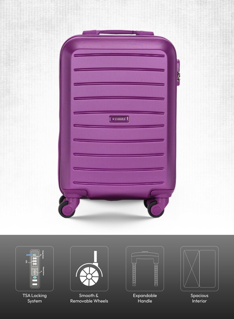 ستارجولد حقيبة سفر بأربع عجلات دوارة وجوانب صلبة مع قفل أرقام - Image 3