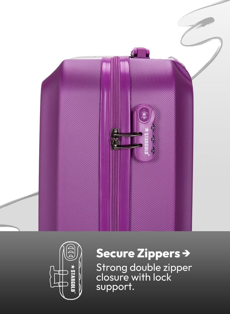 ستارجولد حقيبة سفر بأربع عجلات دوارة وجوانب صلبة مع قفل أرقام - Image 4