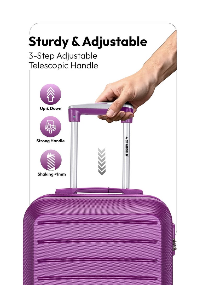 ستارجولد حقيبة سفر بأربع عجلات دوارة وجوانب صلبة مع قفل أرقام - Image 5