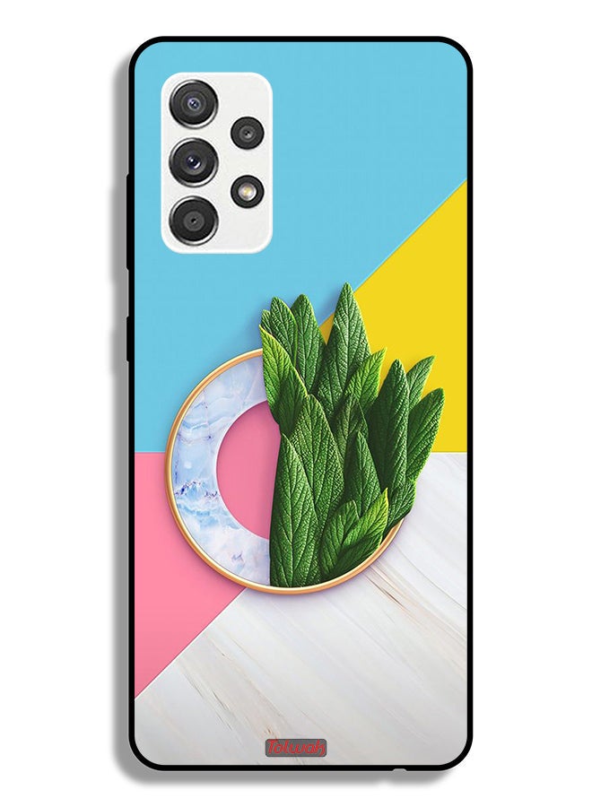Tolwak Samsung Galaxy A32 5G Protective Case Cover Leaves Abstract Pattern - Image 1