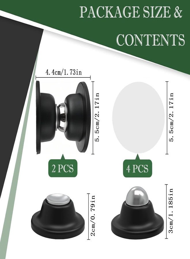 VIKINGS Heavy Duty Magnetic Door Stopper Kit | No Drill Wall & Floor Mount | Adjustable Silicone Door Stopper Set | Windproof, Anti-Collision & Wall Protector for Home & Office | Black (Pack of 1) - Image 2
