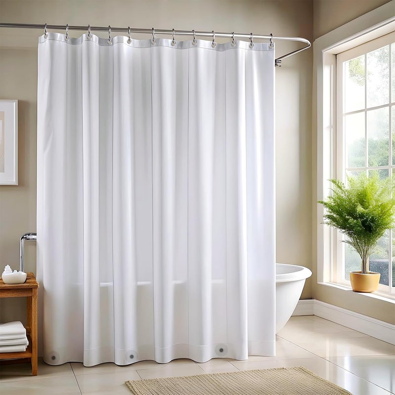 ZENO Frosted Shower Curtain Liner – 72" x 72" Premium PEVA Liner with Rustproof Grommets & 3 Magnets – Waterproof, Lightweight Bathroom Shower Curtain Set - Image 1