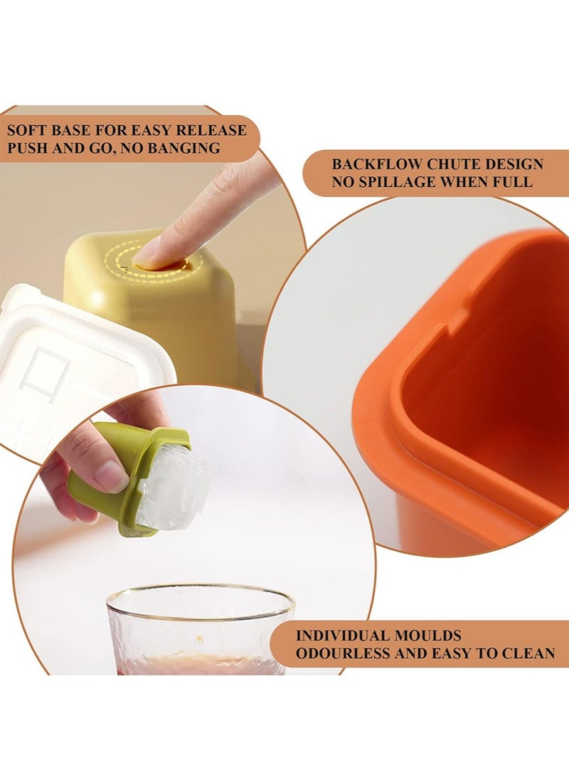 yIFeNG Large Square Ice Cube Trays, Assorted Individual Ice Cube Trays with Removable Lid, Stackable Ice Trays, Easy Release Ice Trays, 5cm/1.96in Ice Cubes for Coffee & Cola, 9PCS  - Image 2