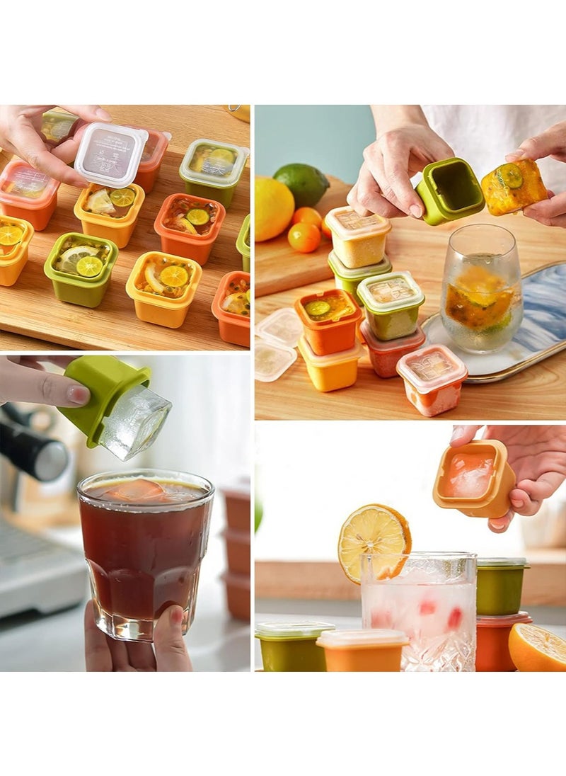 yIFeNG Large Square Ice Cube Trays, Assorted Individual Ice Cube Trays with Removable Lid, Stackable Ice Trays, Easy Release Ice Trays, 5cm/1.96in Ice Cubes for Coffee & Cola, 9PCS  - Image 5