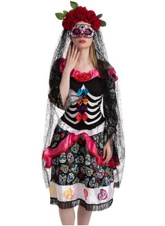 Al Aoyama Al Aoyama 2 Pcs Day of The Dead costume Accessories Set with Rose Flower Crown Headband and Masquerade Eye Mask for  Party  - Image 3