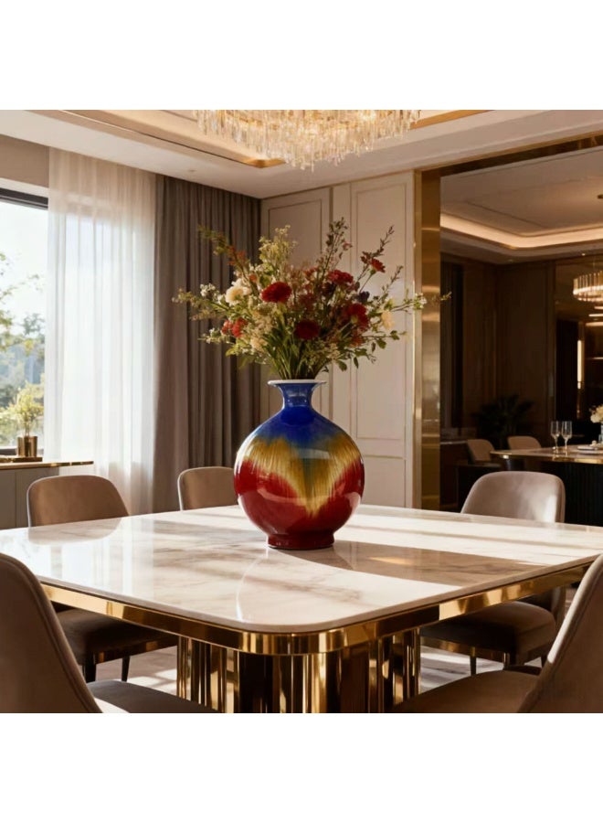 Decorative Ceramic Vase 30 cm Height × 20 cm Width Multicolour Gradient Glaze Round Modern Flower Vase Home & Office Décor - Image 5