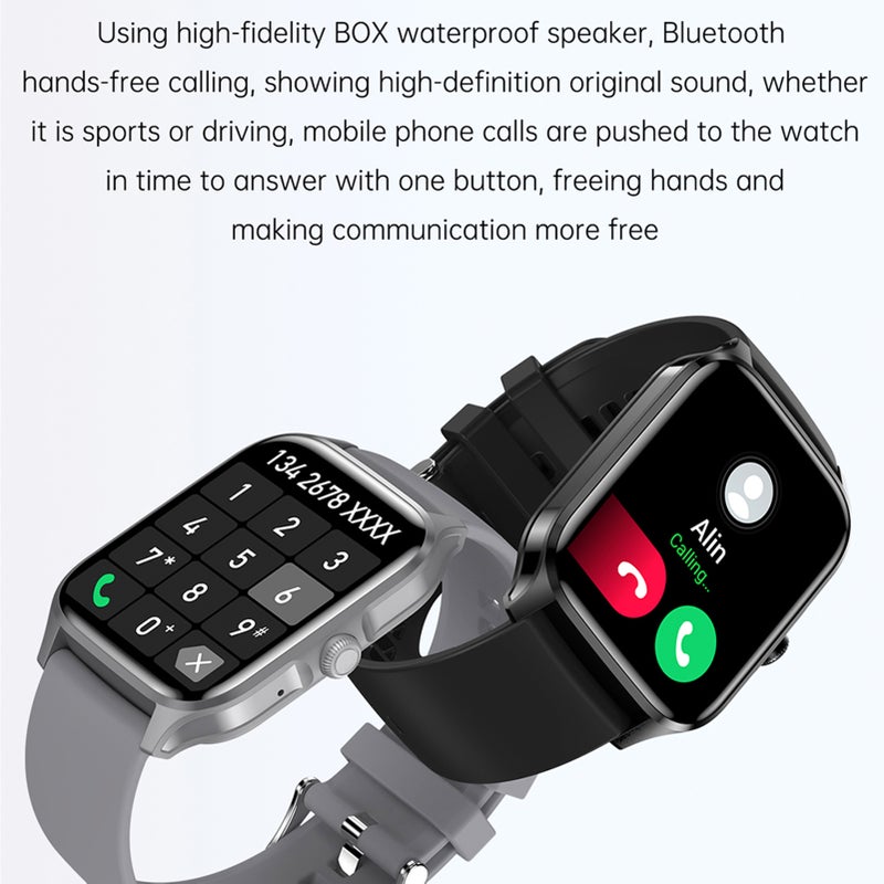 Smart Watch: 1.85" Silver Touchscreen - Large Smart Split Screen Fitness Tracker for Android, iOS Users, Sports & Daily Health Monitoring - Image 5
