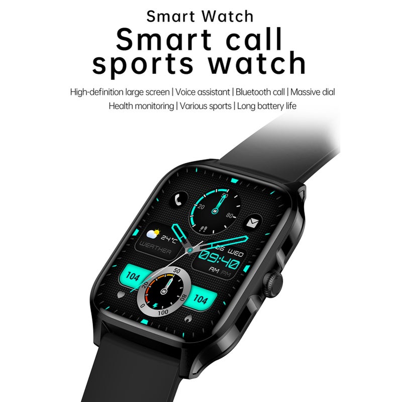 Smart Watch: 1.85" Silver Touchscreen - Large Smart Split Screen Fitness Tracker for Android, iOS Users, Sports & Daily Health Monitoring - Image 3