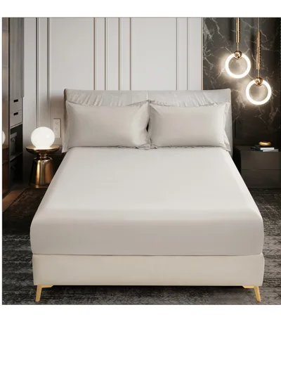Donetella Bedding Fitted Sheet - Fits 120x200 Cm Bed For Twin Bed 2 Pcs (1 Fitted Sheet and 1 Pillowcase) - 30 Cm Deep Pocket - Solid Bed Sheet