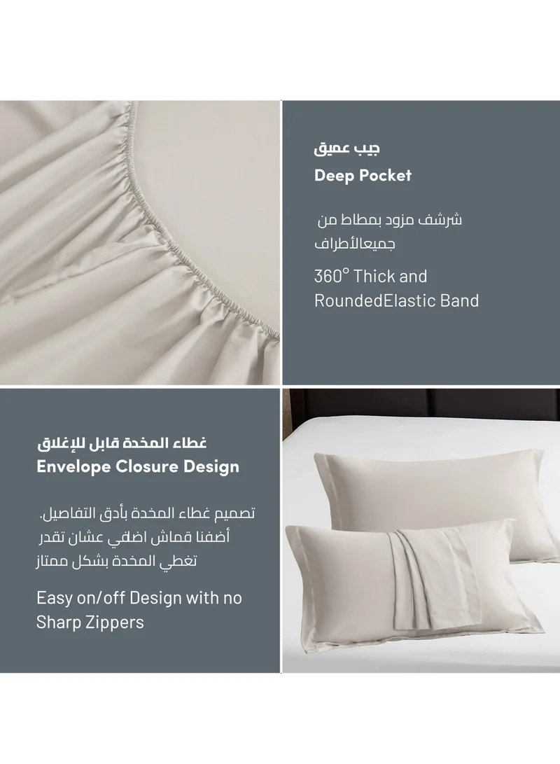 Donetella Bedding Fitted Sheet - Fits 120x200 Cm Bed For Twin Bed 2 Pcs (1 Fitted Sheet and 1 Pillowcase) - 30 Cm Deep Pocket - Solid Bed Sheet