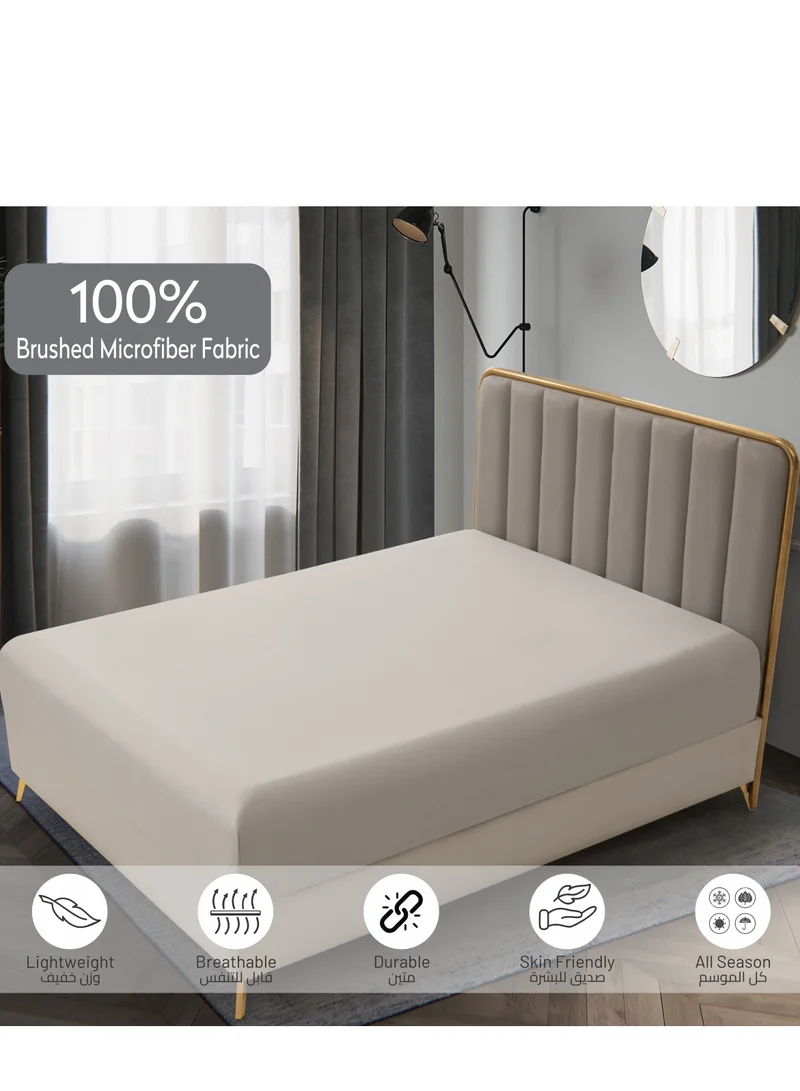 Donetella Bedding Fitted Sheet - Fits 120x200 Cm Bed For Twin Bed 2 Pcs (1 Fitted Sheet and 1 Pillowcase) - 30 Cm Deep Pocket - Solid Bed Sheet