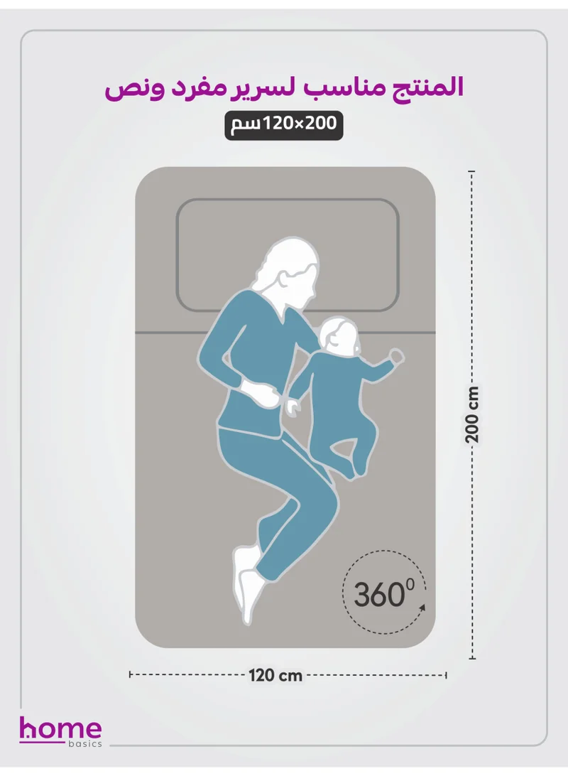 دوناتيلا طقم شرشف مطاط 2 قطع مفرد ونصف 120×200سم +30سم فائق النعومة لون أبيض نقي