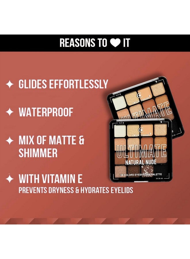 adbeni Matte & Shimmery 16 Color Eyeshadow Palette 16Gm | Make Every Thing Beautiful | Rich Colors & Velvety Texture | Perfect For Stunning Makeup Looks (Shade-02) - Image 3