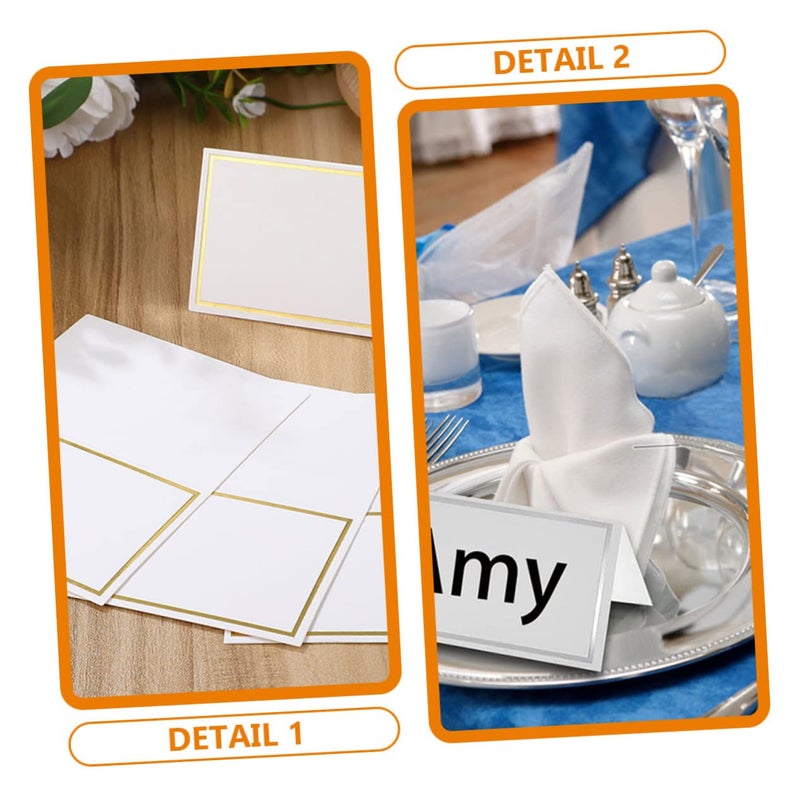 Elegant Gold Foil Stamped Blank Name Cards for Weddings Parties Events Reserved Seating 100pcs Set - Image 5
