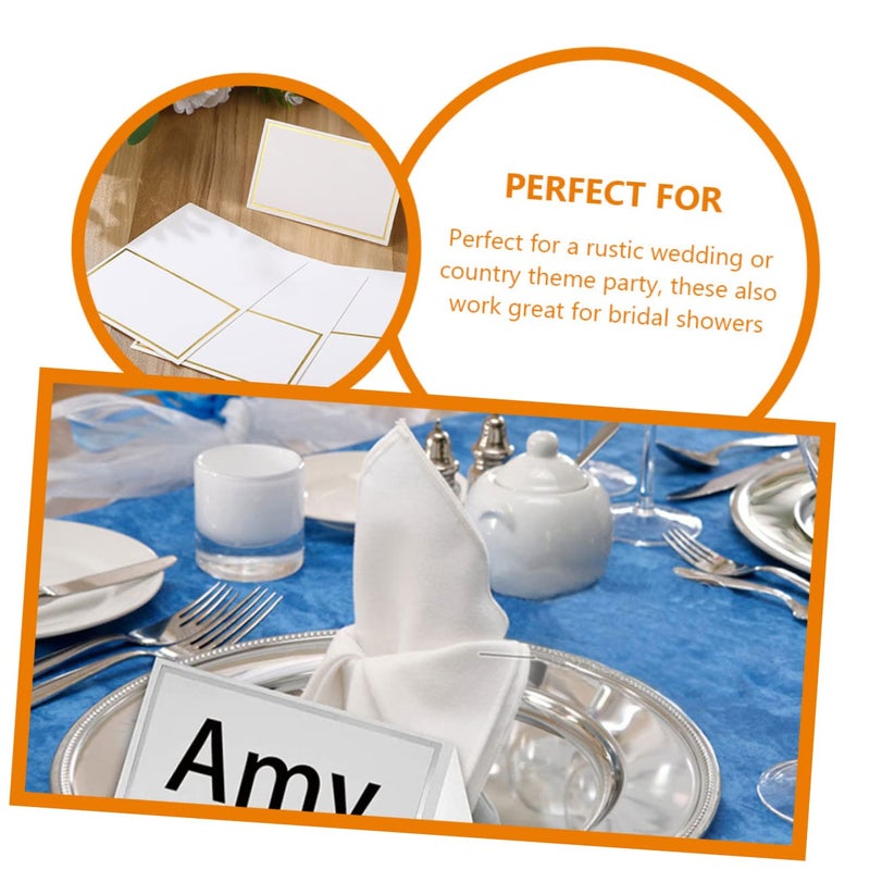 Elegant Gold Foil Stamped Blank Name Cards for Weddings Parties Events Reserved Seating 100pcs Set - Image 4
