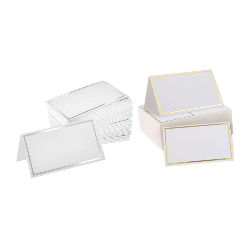 Elegant Gold Foil Stamped Blank Name Cards for Weddings Parties Events Reserved Seating 100pcs Set - Image 2