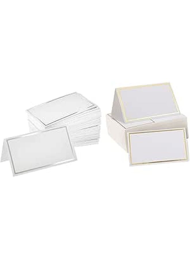 Elegant Gold Foil Stamped Blank Name Cards for Weddings Parties Events Reserved Seating 100pcs Set - Image 1