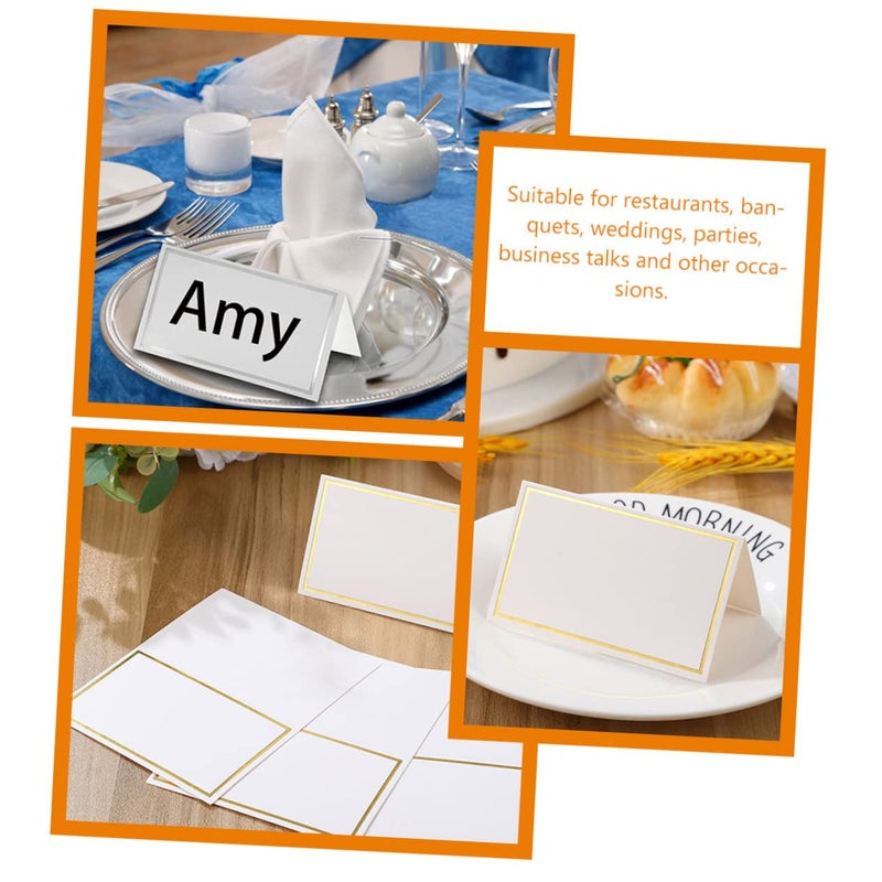 Elegant Gold Foil Stamped Blank Name Cards for Weddings Parties Events Reserved Seating 100pcs Set - Image 3