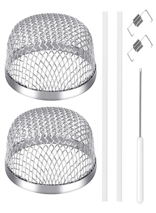TONDA RV Furnace Vent Cover, Flying Insect Screen, Stainless Steel Mesh with Installation Tool and Silicone Rubber, Bug Covers for Camper Water Heater Vents, 2.8 x 1.3 Inch, 2 Pack - Image 1