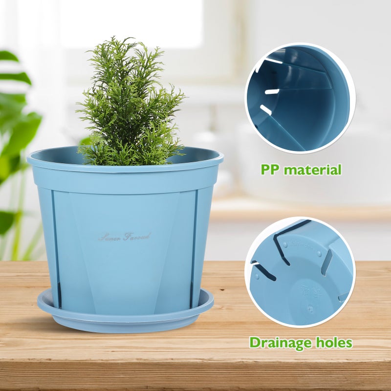 3 Sets Flower Pots Nursery Pots Indoor Plants Pots Plants Containers with Saucers - Image 4