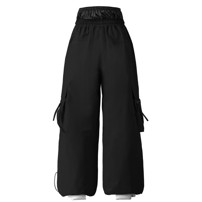 HOTIAN Womens Baggy Snowboard Pants Casual Insulated Winterproof Waterproof Loose Ski Snow Pants Outdoor(Black,M) - Image 3
