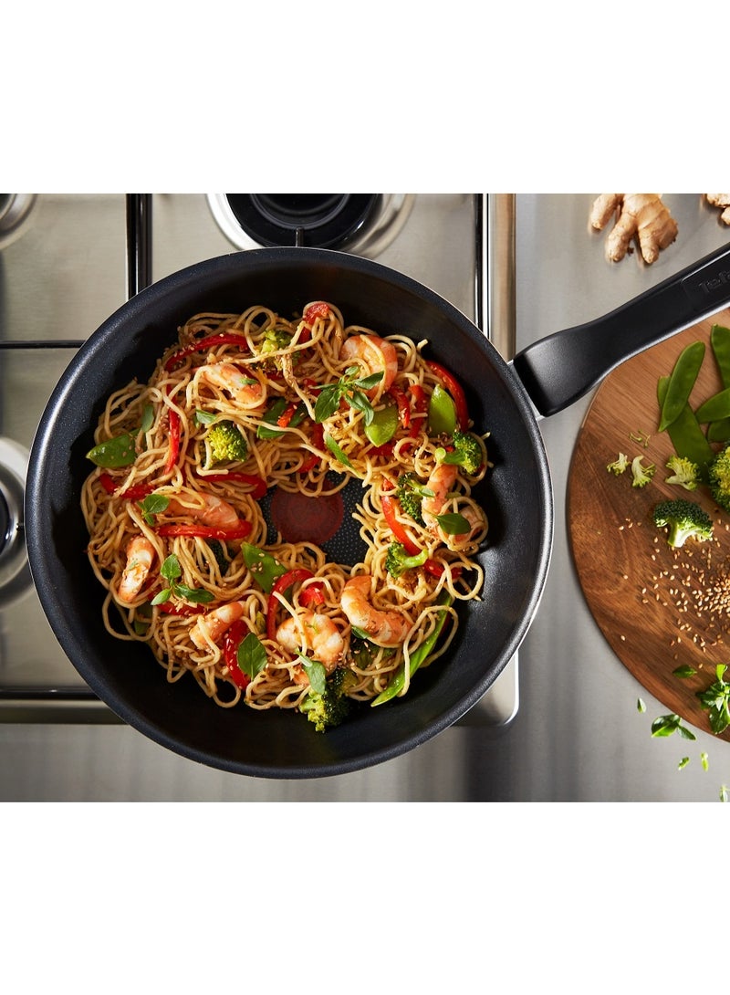 تيفال Tefal XL Intense Non-Stick Frying Pan 28cm Titanium 2X Coating Thermo-Signal Heat Indicator for Gas Electric Ceramic Halogen Black black 28cm - Image 5