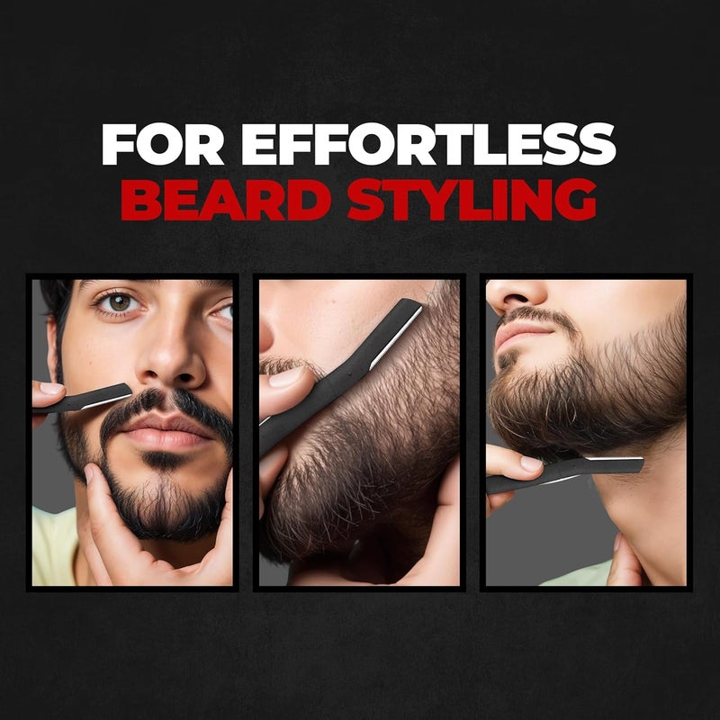BEARDO Beard Styling Tool for Men | Pack of 3 | Beard Styling Razor for Men | Reusable Razor | Sharp, Safe & Precise Shaping Tool | Body Grooming | Beard Shaper | Multi Grooming - Image 3