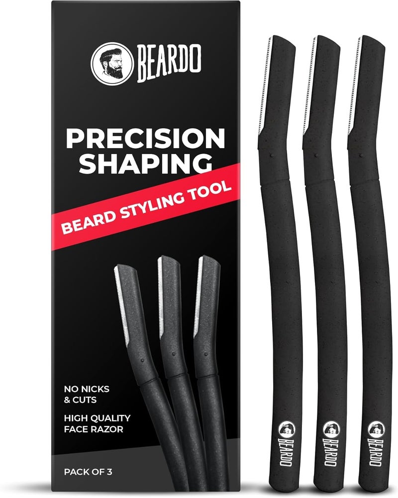 BEARDO Beard Styling Tool for Men | Pack of 3 | Beard Styling Razor for Men | Reusable Razor | Sharp, Safe & Precise Shaping Tool | Body Grooming | Beard Shaper | Multi Grooming - Image 1