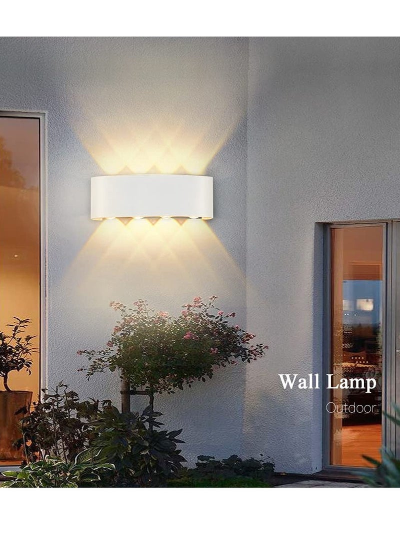 Next Life Modern Outdoor Wall Sconce Light 8 LED Room Wall Lights Up Down Aluminium Wall Lighting Lamps for Living Room Bedroom Corridor Warm light - Image 4