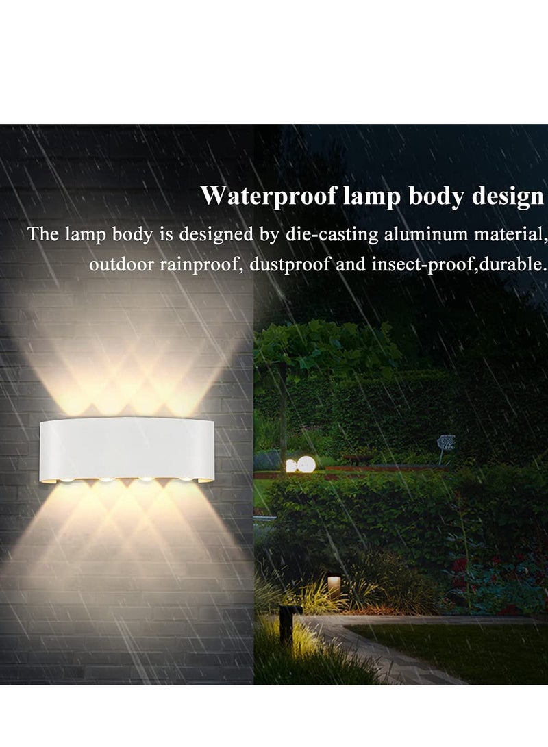 Next Life Modern Outdoor Wall Sconce Light 8 LED Room Wall Lights Up Down Aluminium Wall Lighting Lamps for Living Room Bedroom Corridor Warm light - Image 5