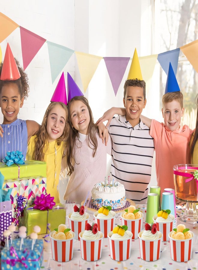 AimFun مجموعة AimFun من 50 كوب آيس كريم أحمر وأبيض، سعة 9 أونصات، للاستخدام مرة واحدة، مثالية لأعياد الميلاد، أكواب آيس كريم صنداي، علب ورقية للحلويات، مناسبة للشوربة الساخنة أو الباردة والزبادي، لوازم حفلات الهالوين - Image 4