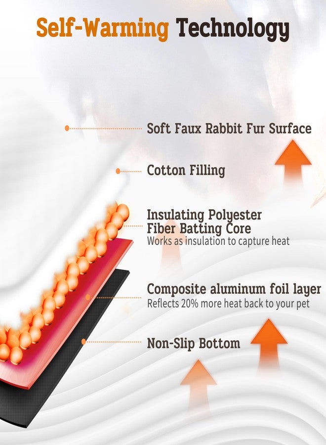إن دابليو كيه مجموعة NWK من 4 قطع من سجادات القطط الناعمة ذاتية التدفئة، بطانية للقطط، سجادة حرارية للكلاب، قابلة للغسل، قاعدة مانعة للانزلاق للأريكة والقفص وبيت الكلب ومقعد السيارة (أبيض كريمي، صغير (19 بوصة × 15 بوصة × 0.7 بوصة)) - Image 3