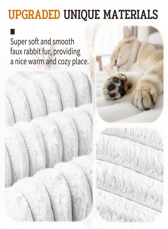 إن دابليو كيه مجموعة NWK من 4 قطع من سجادات القطط الناعمة ذاتية التدفئة، بطانية للقطط، سجادة حرارية للكلاب، قابلة للغسل، قاعدة مانعة للانزلاق للأريكة والقفص وبيت الكلب ومقعد السيارة (أبيض كريمي، صغير (19 بوصة × 15 بوصة × 0.7 بوصة)) - Image 2